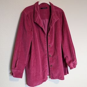 Vintage Corduroy Jacket Pink Chadwick Shacket Button-Up unknown size large XL